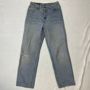 Vintage Levis 512 Light Wash Distressed Jeans Womens Size‎ 14 Straight Leg